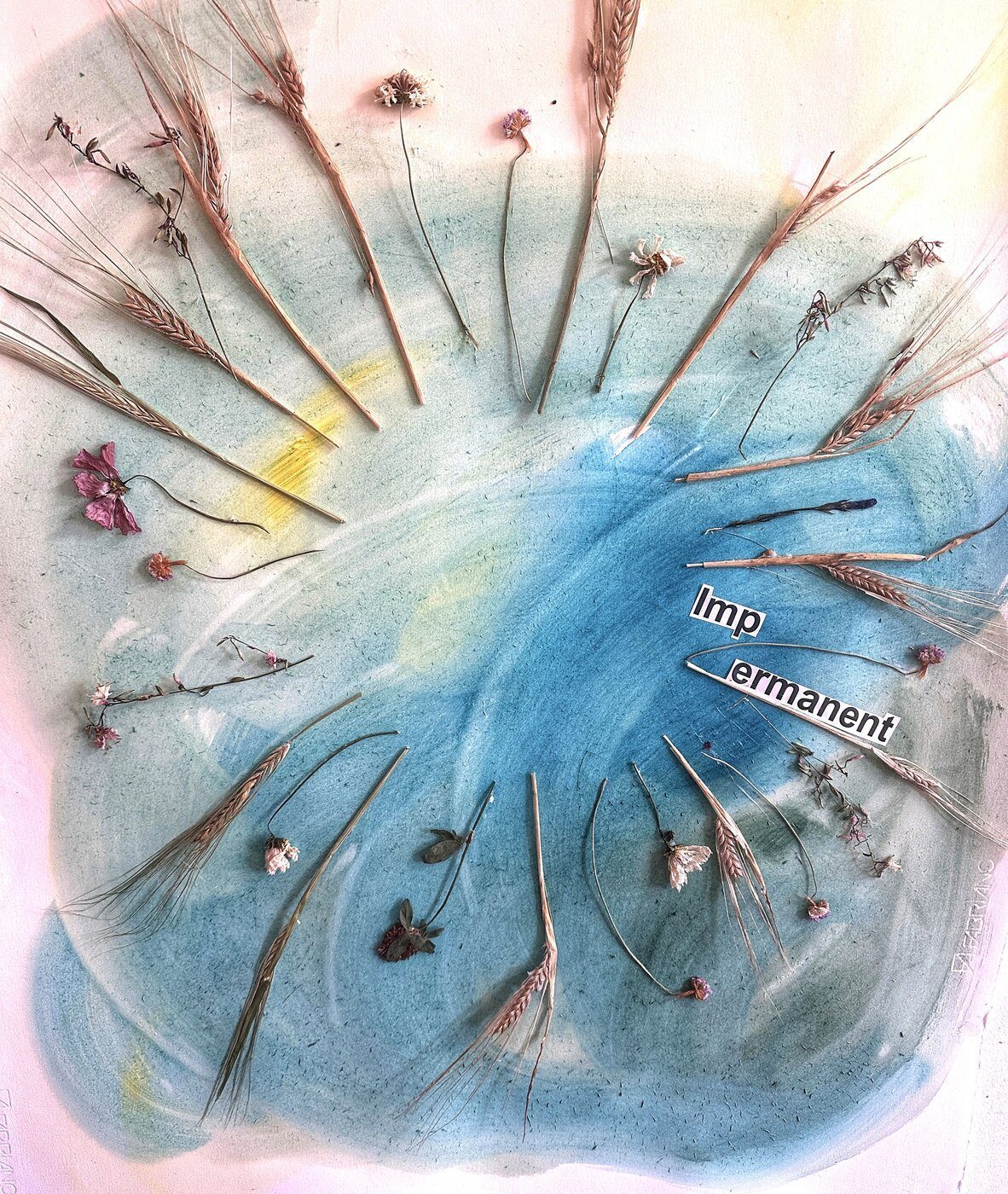 Journey to the Centre of the Unworldly — pressed botanicals and pastel on paper