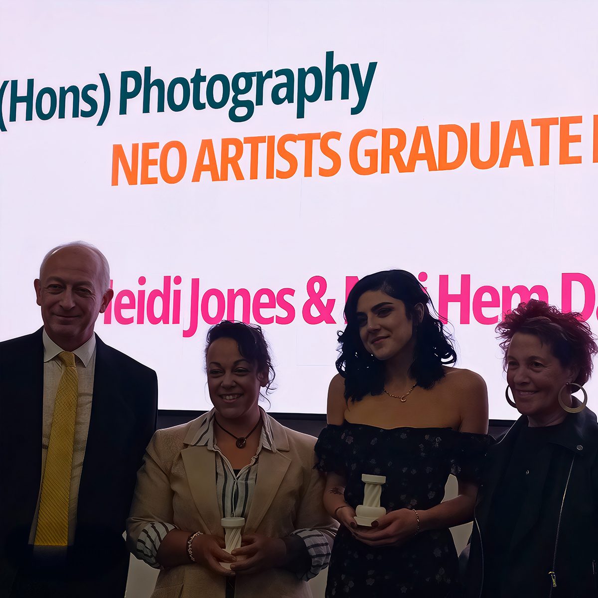 Louise Garman with the BA Hons Photography Neo Artists Graduate Residency Award winners