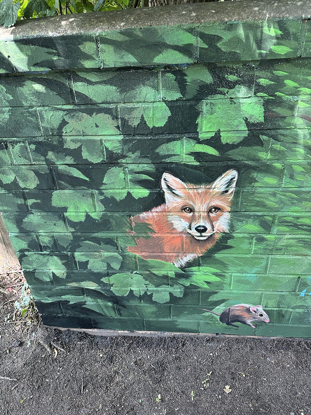 Fox detail from the Trittiford Park wildlife mural