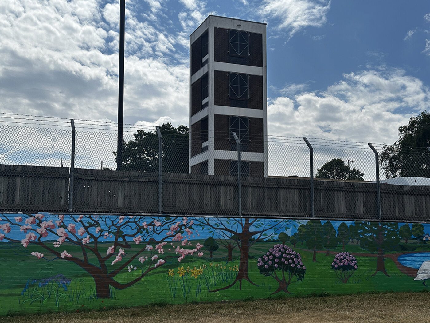 Spring blossom section of the Swanshurst Park mural