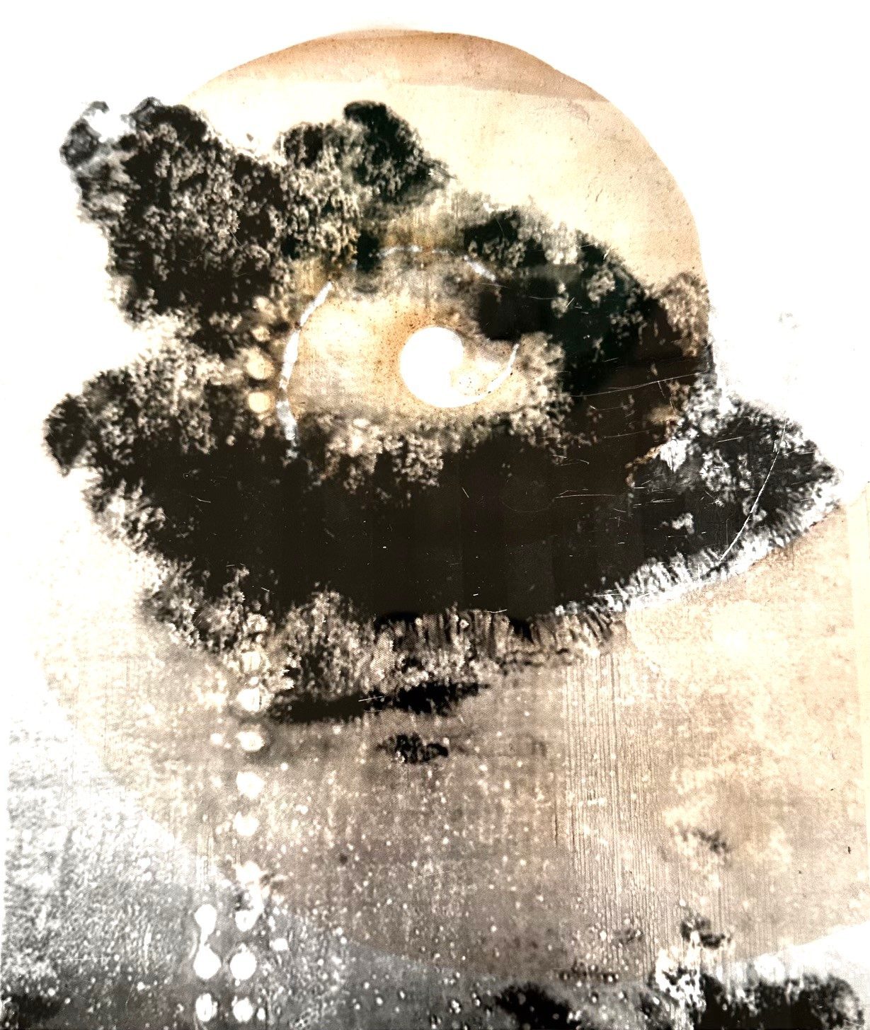 Cloud — collage giclee print in sepia tones