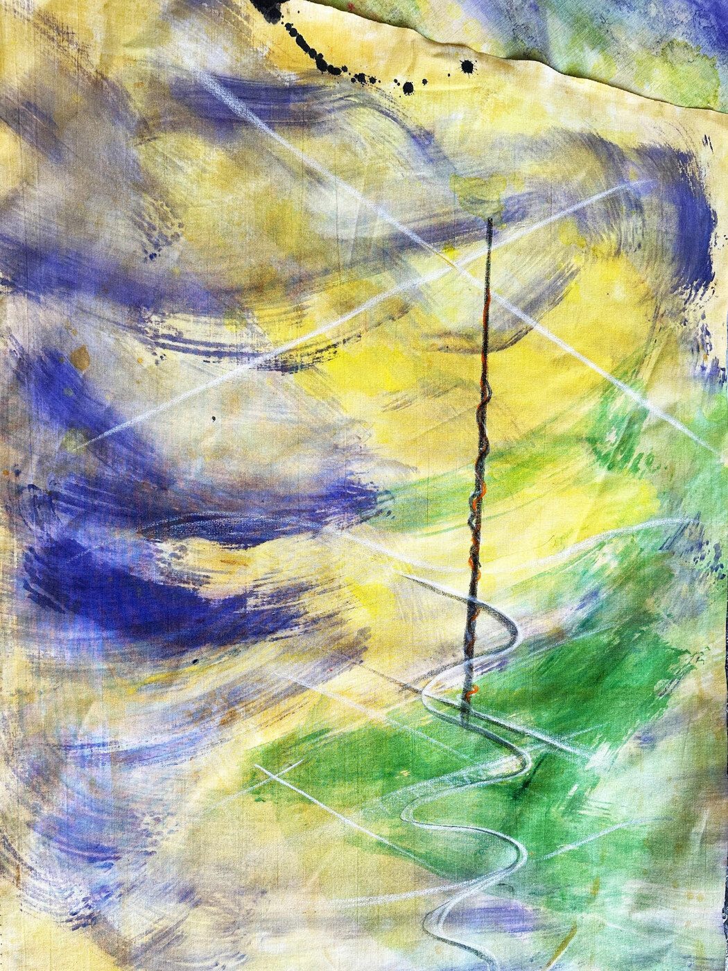 Totally Wired — painted canvas with wire