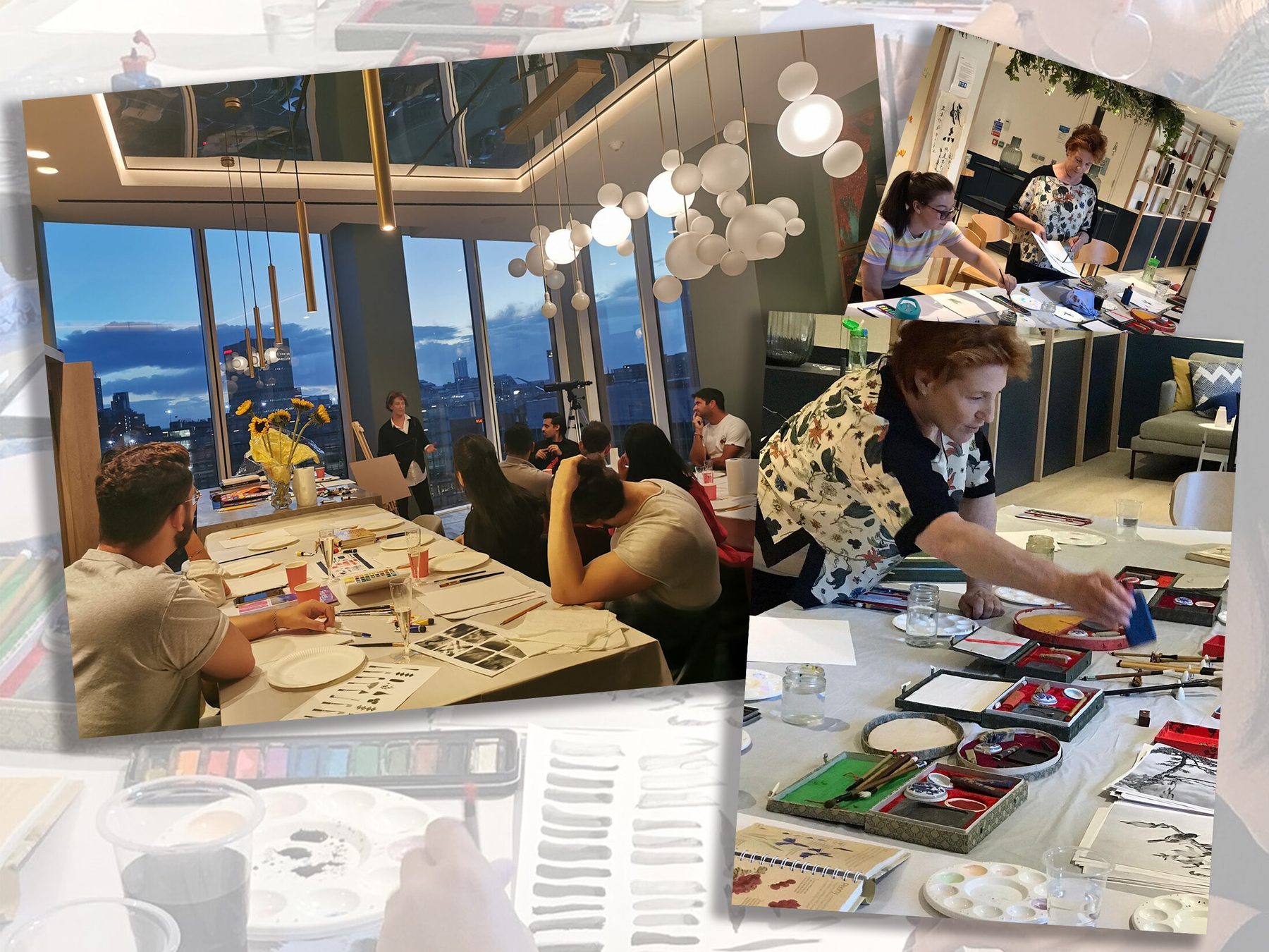 Louise Garman leading a hands-on art workshop