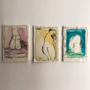 “Life Drawings” Monoprint by Louise Garman Manchester Artist